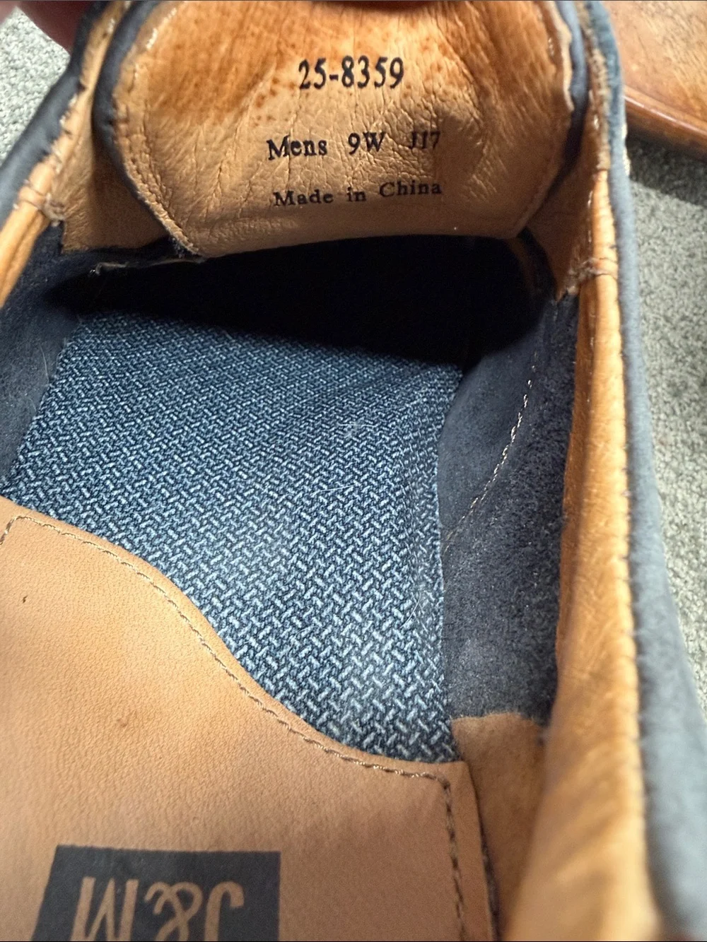 Johnston & Murphy Shoes Mens 9.5 Wide Blue Leather Lace Up Oxford Sneakers